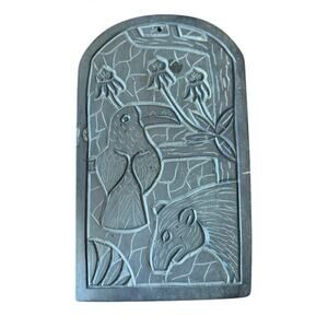 Hand Carved Skate Plaque National Symbols Of Belize San Jose Succotz (?) Folk